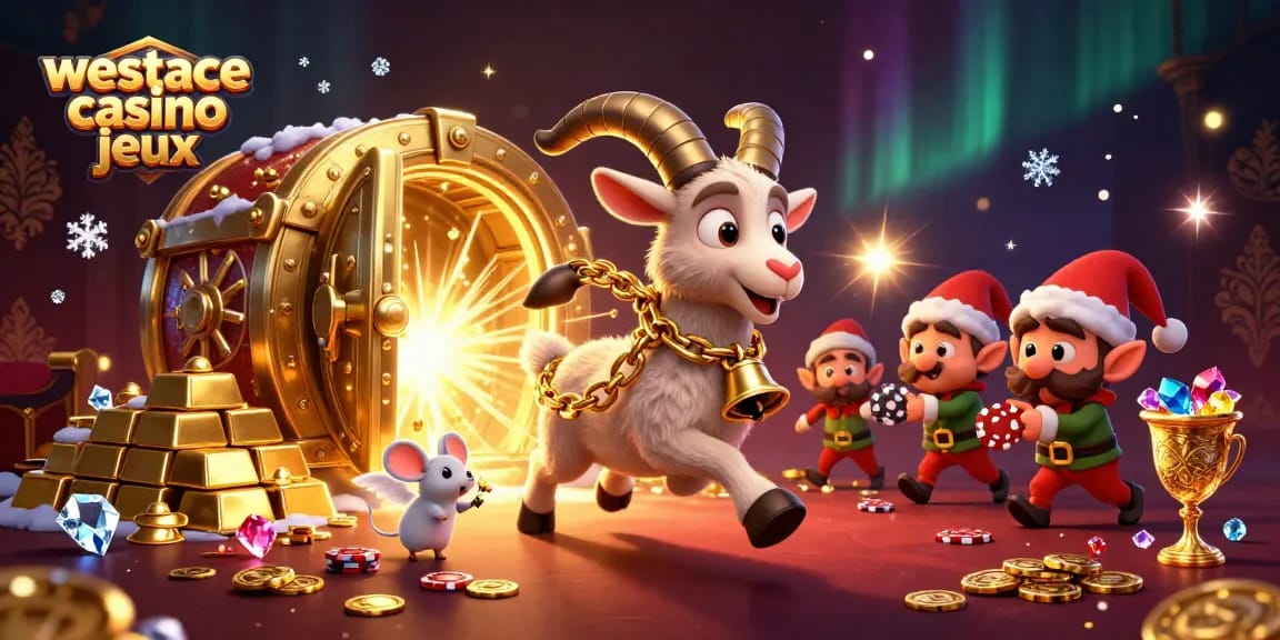 Jouer à westace casino jeux avec une animation festive et des personnages ludiques dans un environnement captivant.